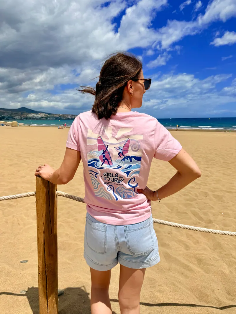 The Girls on Tour crew wearing the merch