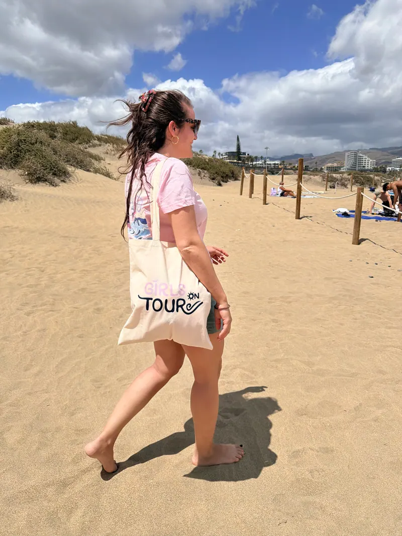 The Girls on Tour crew wearing the merch